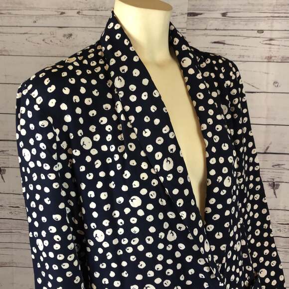 Vintage Studio by Michelle Stuart navy white Polkadot jacket & skirt size medium - Picture 3 of 12